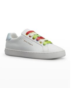 Kid's Rainbow Logo Leather Low-Top Sneakers