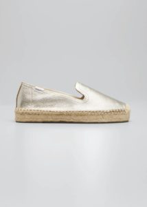 Metallic Slip-On Loafer Espadrilles