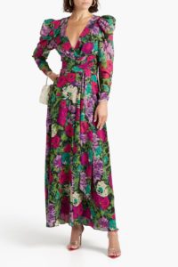 Bernadette belted floral-print crepe de chine maxi dress