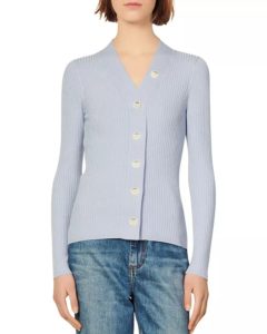 Sandro Gabrielle Ribbed Knit Cardigan