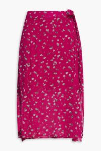 Lily floral-print georgette wrap skirt