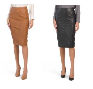 Leather Pencil Skirt 27in