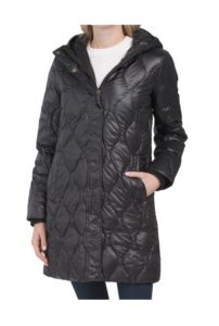 Cire Down Filled Quilted Coat With Hood