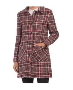 Wool Blend Houndstooth Coat