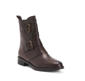 Double Buckle Side Zip Boots