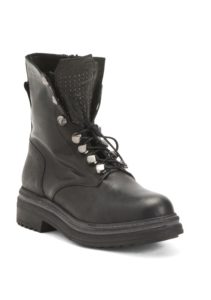 Leather Laced Up Hardware Booties