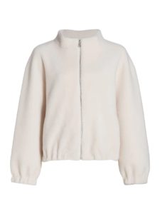 Julia & Stella For The Fur Salon Lambswool Mock Neck Jacket