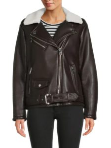 Faux Fur & Faux Leather Moto Jacket