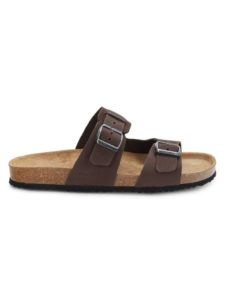 Dual-Strap Leather Sandals