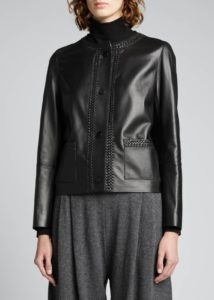 Alden Leather Jacket W/ Hand-braided Trim