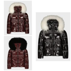 Kid's Contrast Stitching Fur Hooded Coat, Size 2-14
