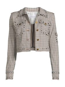 Plaid Cropped Trucker Jacket