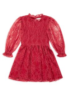 Little Girl's & Girl's Smocked Lace Dress