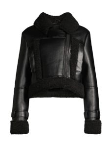 Jay Faux Leather & Faux Shearling Crop Jacket
