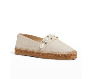 Dru Linen Pearly Espadrille Loafers