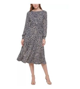 Leopard-print Ruched Midi Dress