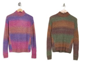 Ombré Mock Neck Pullover Sweater
