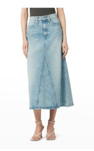The Tulie Organic Cotton Denim A-line Midi Skirt