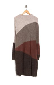 Sierra Modre Crewneck Long Sleeve Colorblock Dress