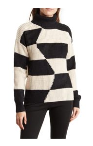 Geo Stripe Turtleneck Sweater