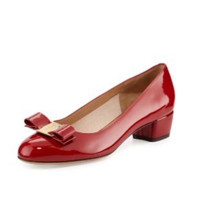 Vara 1 Patent Bow Pumps, Red  Size 8.5