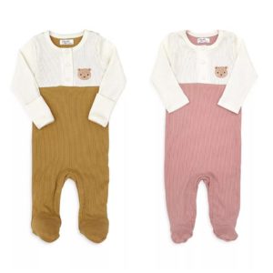 Unisex Bear Embroidered Footie - Baby