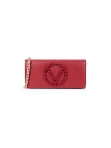 Logo Studded Leather Wallet on Chain