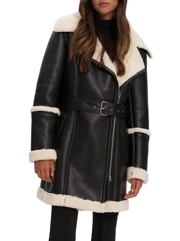 Sale on Noize Outerwear Co. Sanna Faux Shearling Lined Faux Leather ...