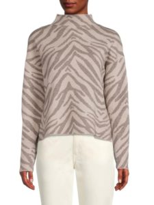 Animal Print Dropped Shoulder Sweater