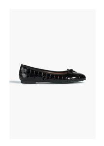 Amelia Croc-effect Patent-leather Ballet Flats