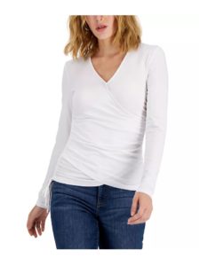 Side-ruched Surplice Top