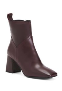 Leather Wrapped Heel Dressy Booties