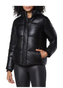 Faux Leather Puffer Jacket