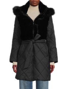 Faux Fur Quilted Belted Jacket