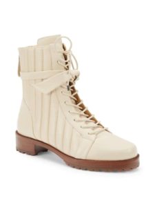 ​clarita Leather Quilted Combat Boots