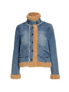 Rylee Faux Fur-embellished Denim Jacket