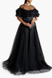 Ruffled Point D'esprit Gown