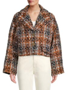 Wool Blend Button Front Jacket