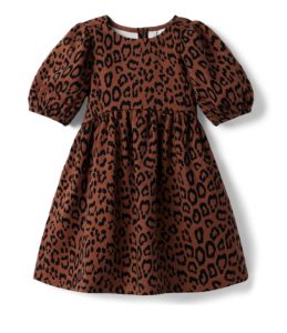 Puff Sleeve Animal Print Dress (toddler/little Kids/big Kids)