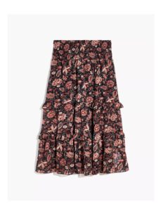 Ruffle Tiered Midi Skirt
