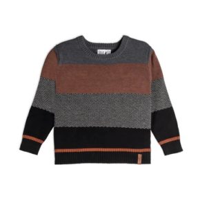 Sweater Knit Top Dark Grey, Brown and Black