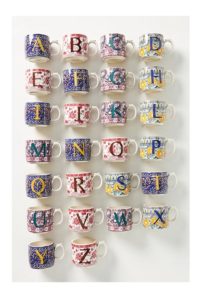Blockprinted Monogram Mug
