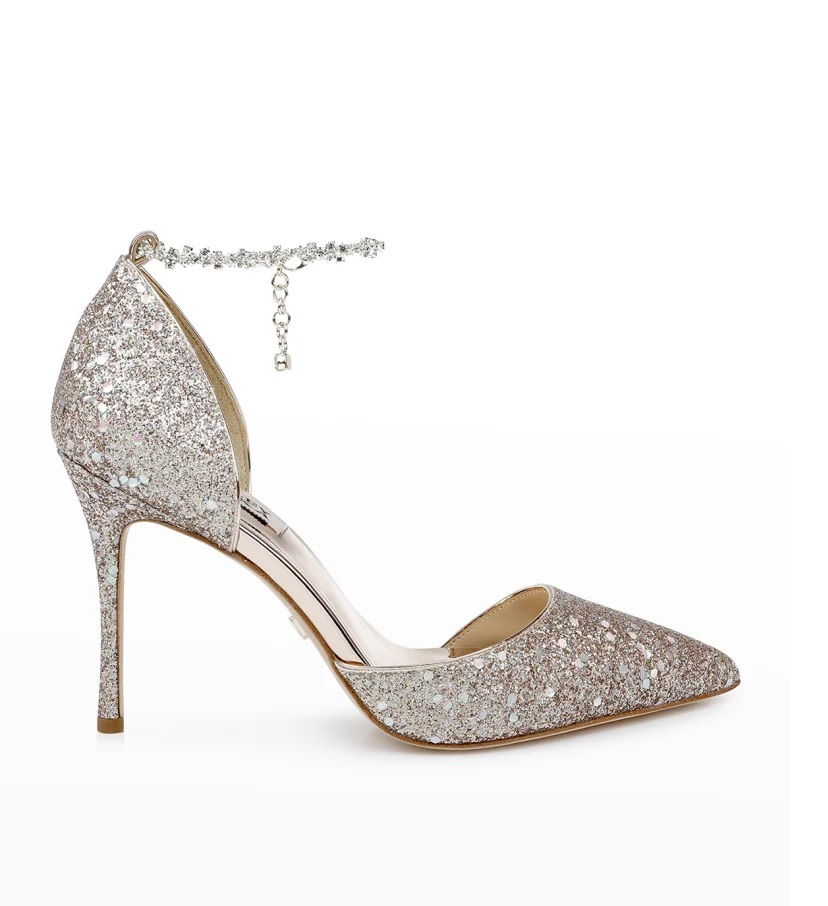 badgley mischka glitter pumps