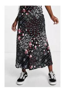 Bias Maxi Skirt in Patchwork Floral
