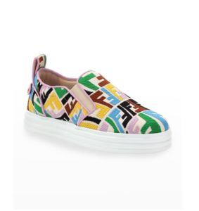Multicolored Ff Embroidered Slip-on Sneakers Size 6
