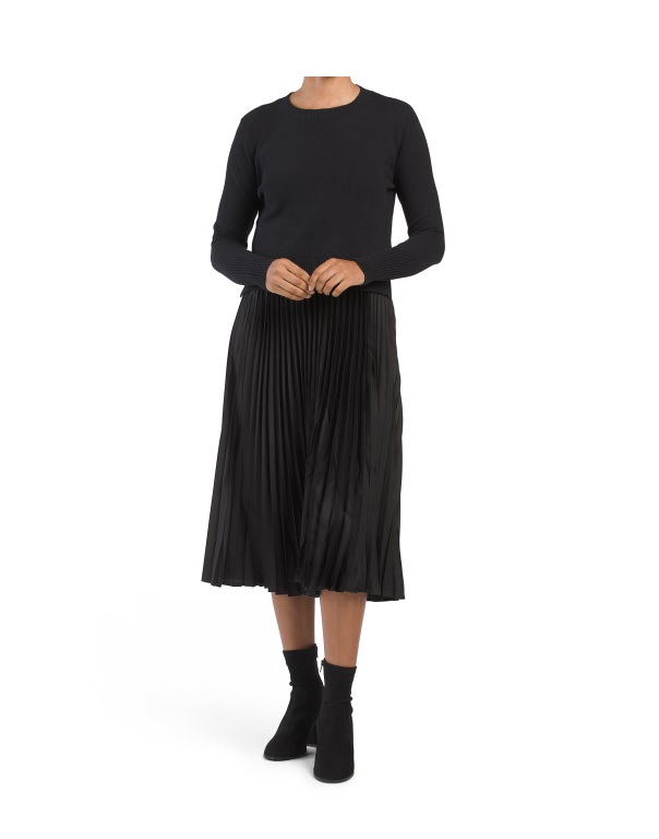 Sale on Rachel Zoe Twofer Sweater Dress with Pleated Satin Skirt