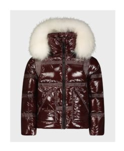 Kid's Contrast Stitching Fur Hooded Coat