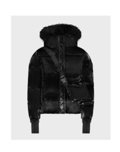 Kid's Fur Trim Coat W/ Side Bag, Size 14-20