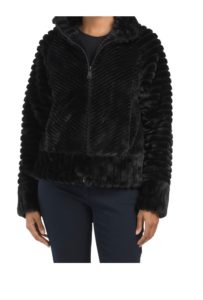Textured Faux Fur Jacket