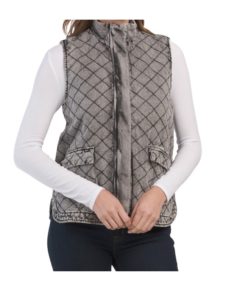Quilted Button Front Vest